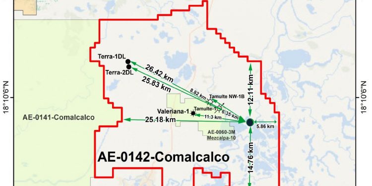 Mapa. El mega campo petrolero Dzimpona-1, será el complejo petrolero “General Francisco J. Múgica”