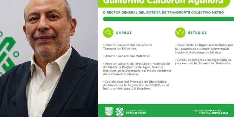 Guillermo Calderón Aguilera, nuevo director del Metro de la CDMX