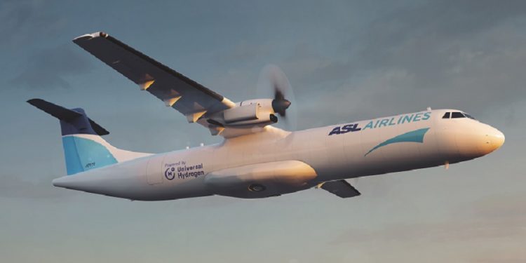 Universal Hydrogen adaptará aviones de carga ATR 72 a hidrógeno para ASL Aviation Holdings