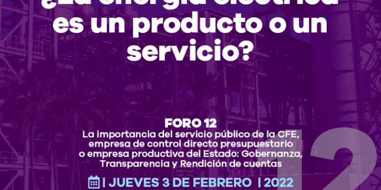 Foro 12: La importancia del servicio público de la CFE: gobernanza, transparencia y rendición de cuentas, hoy a las 17:00 hrs