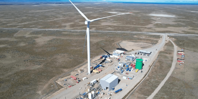 Proyecto Haru Oni que combina energía eólica, agua y CO2 para fabricar eMethanol, combustible neutro en carbono a escala industrial. Foto: Siemens