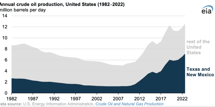 Texas y Nuevo México lideran producción de petróleo crudo de EE. UU. en 2022