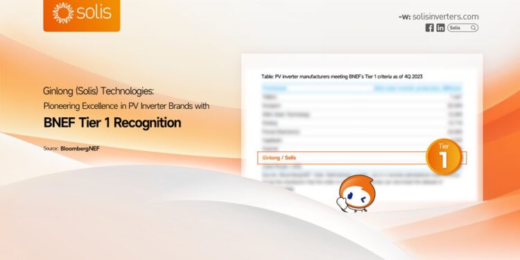 Inversores fotovoltaicos de Ginlong (Solis) Technologies obtienen reconocimiento BNEF Tier 1