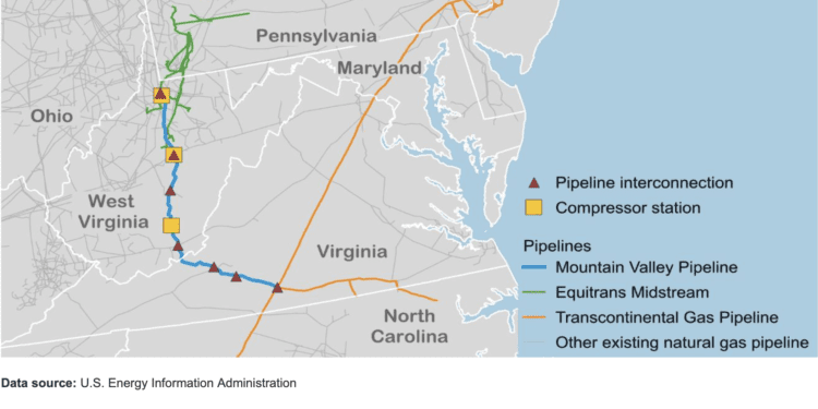 Nuevo oleoducto de Mountain Valley en EE.UU.comenzará a funcionar