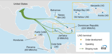 Esportaciones de GNL de EE.UU. al países del Caribe alcanza máximos